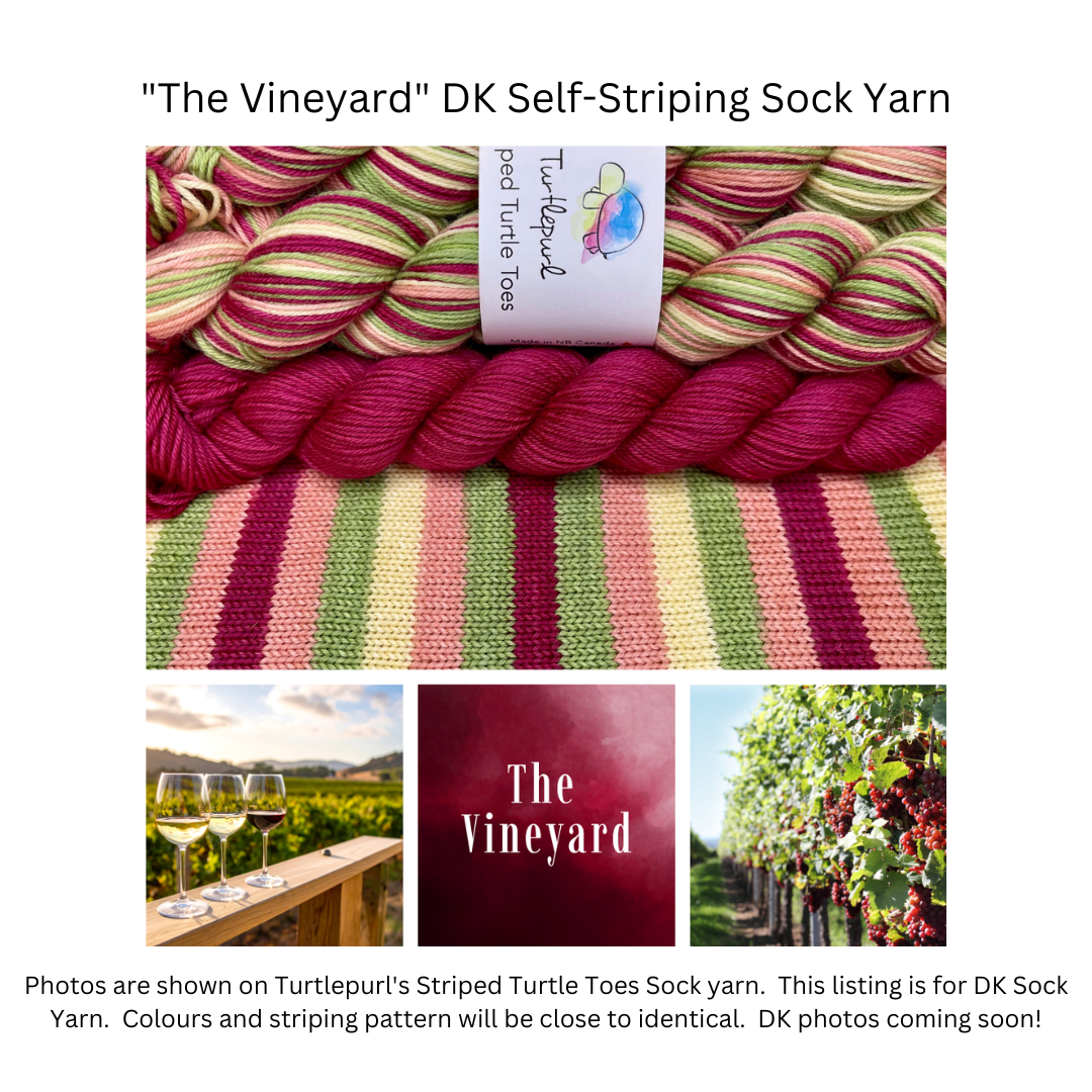 The Vineyard With Heel and Toe - Merino DK Sock Yarn - Ship by August 7th