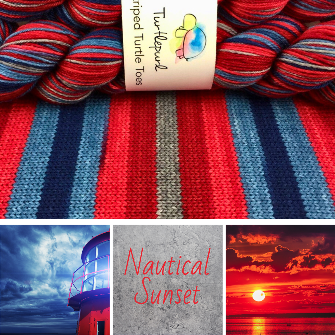 Nautical Sunset - Merino Sock Yarn