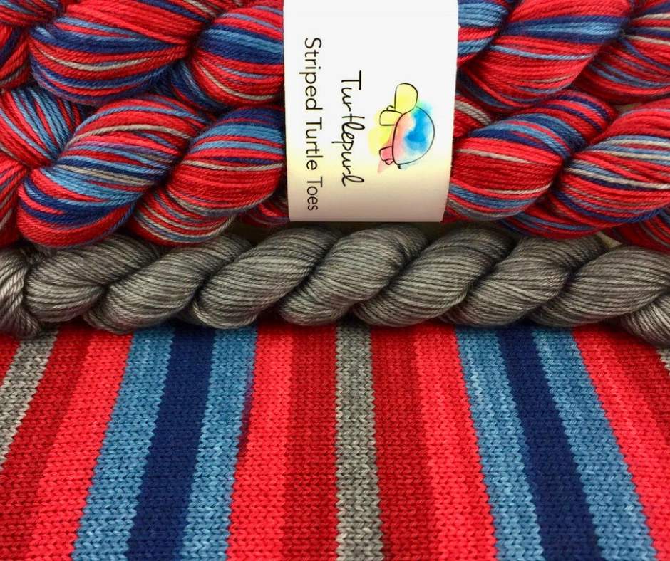 Nautical Sunset With Heel and Toe - Merino Sock Yarn