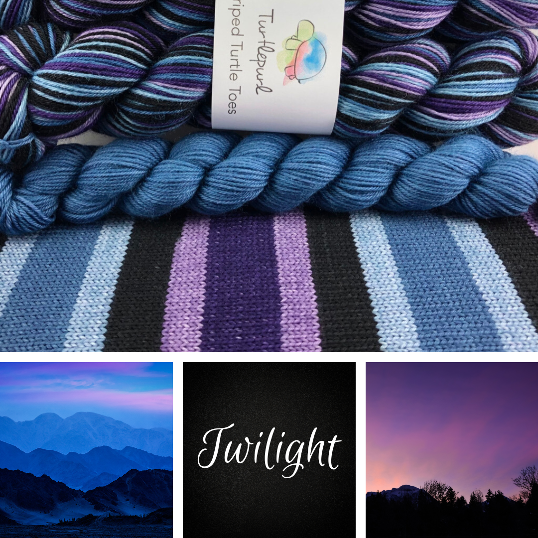 Twilight With Heel and Toe - Merino Sock Yarn