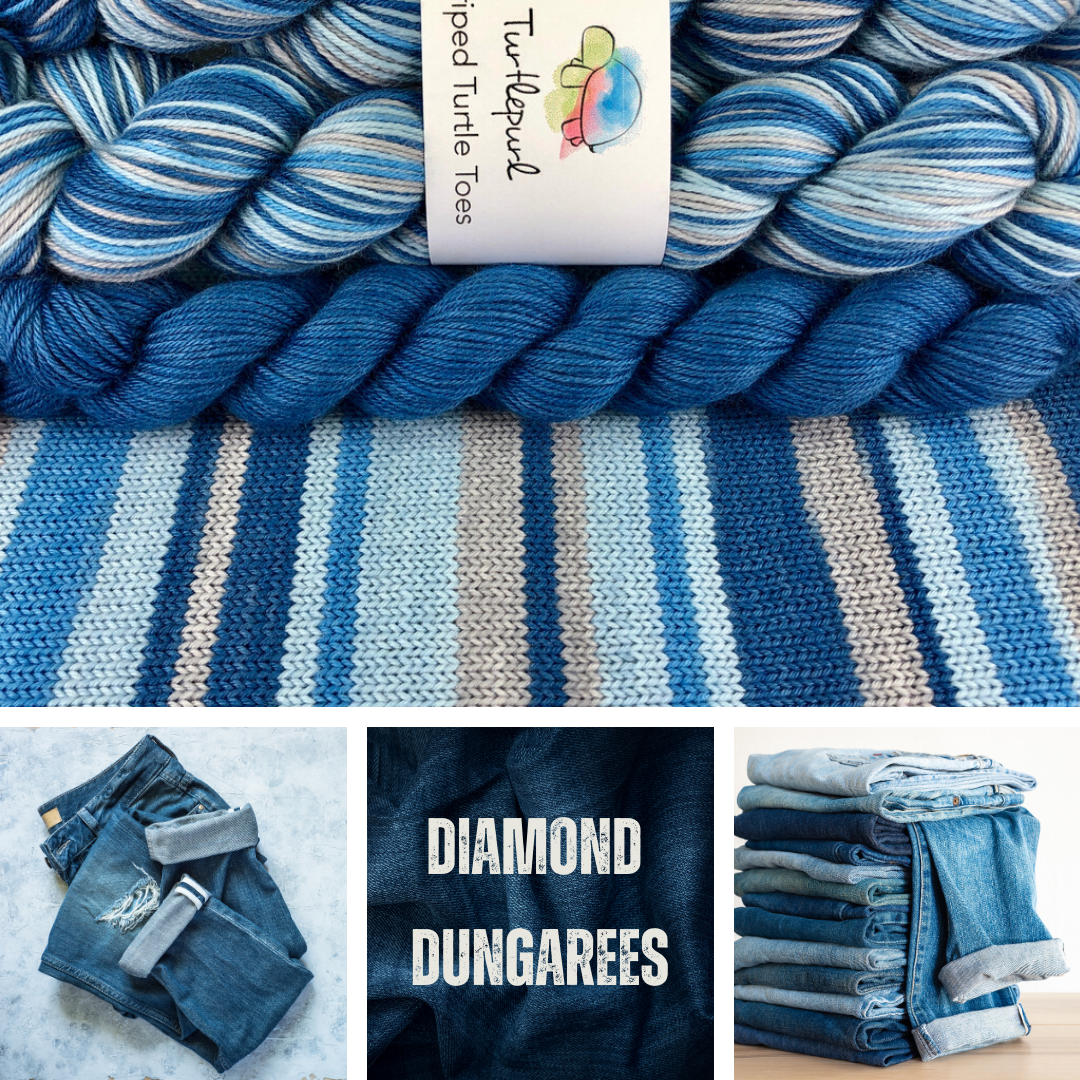 Diamond Dungarees With Heel and Toe - Merino Sock Yarn