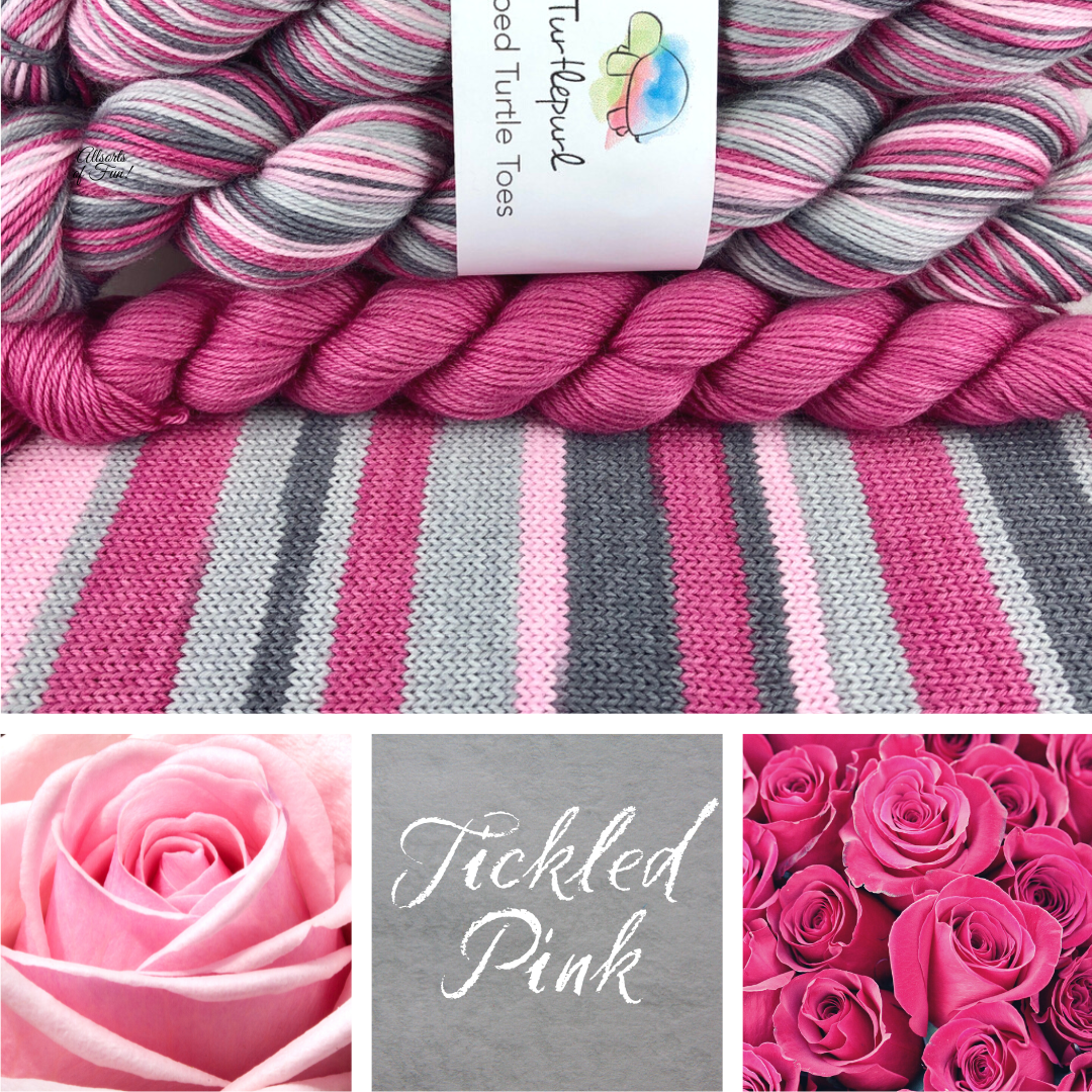 Tickled Pink With Heel and Toe - Merino Sock Yarn - Ship by May 2nd