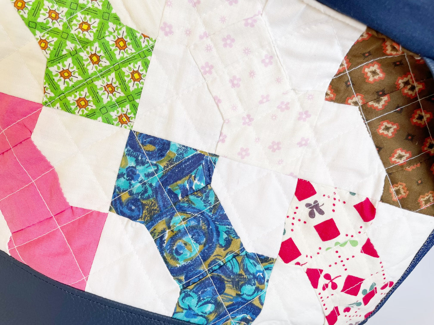 Large Drawstring Project Bag - Patchwork Quilt