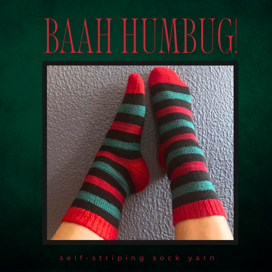 Baah Humbug! With Heel and Toe - Merino Sock Yarn - Ship by Sept 24th