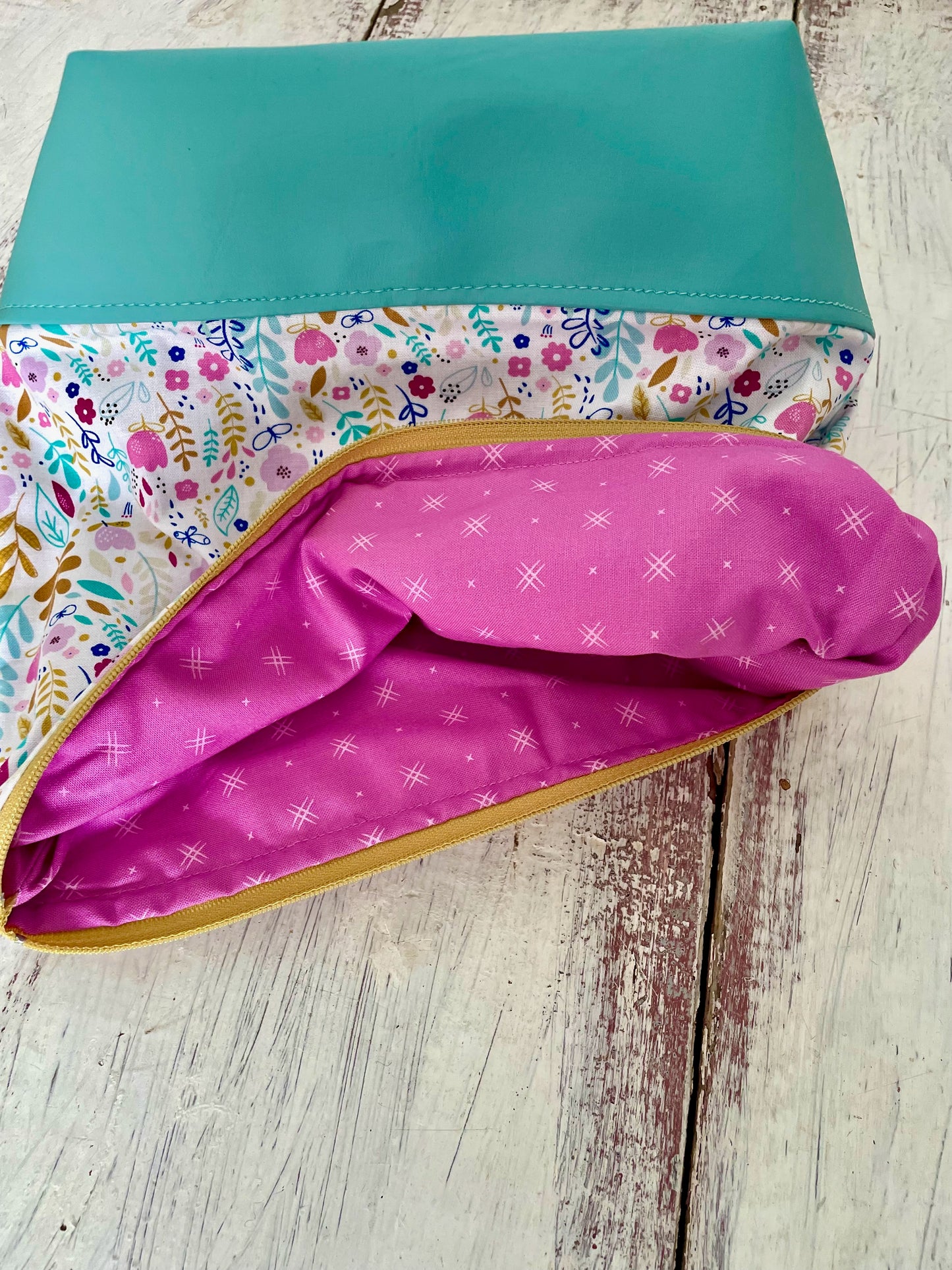 Large Zippered Project Bag - Floral Garden