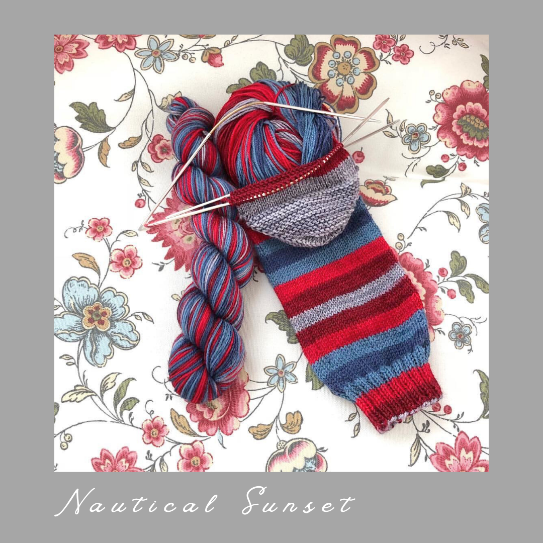 Nautical Sunset - Merino Sock Yarn