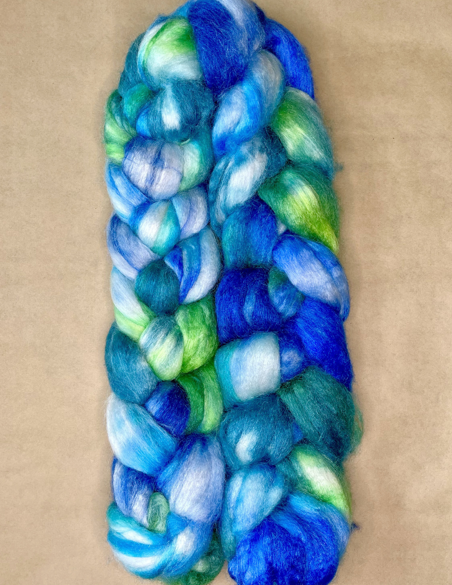 Seabreeze Swirl - Superwash Merino/Silk Wool Roving