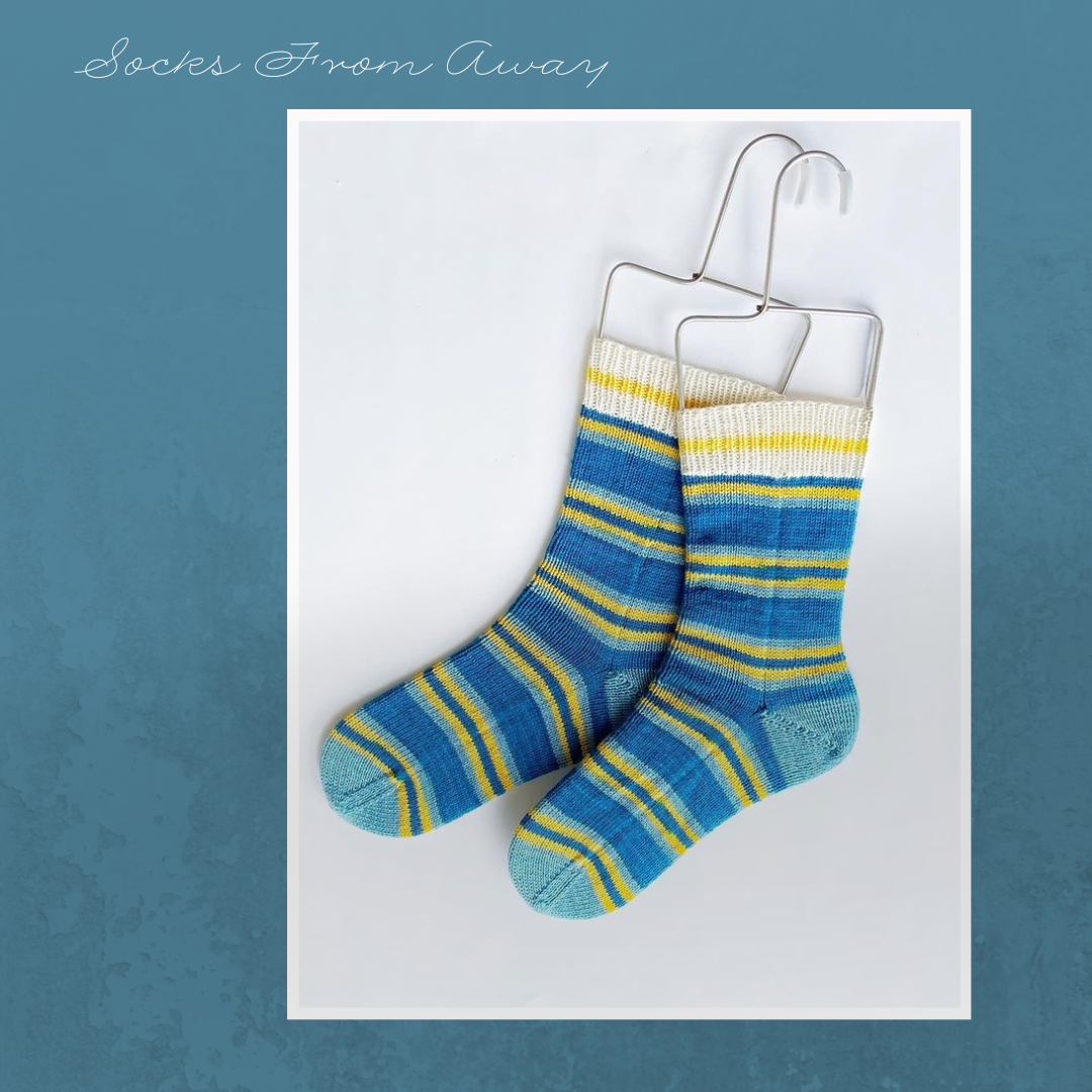 Socks From Away With Heel and Toe - Merino Sock Yarn