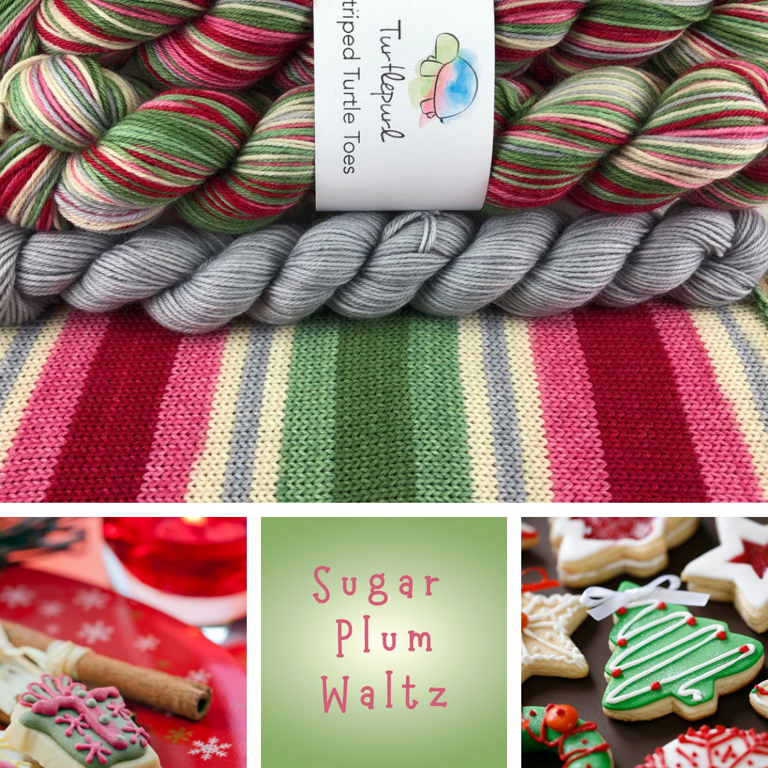 Sugar Plum Waltz With Heel and Toe - Merino Sock Yarn