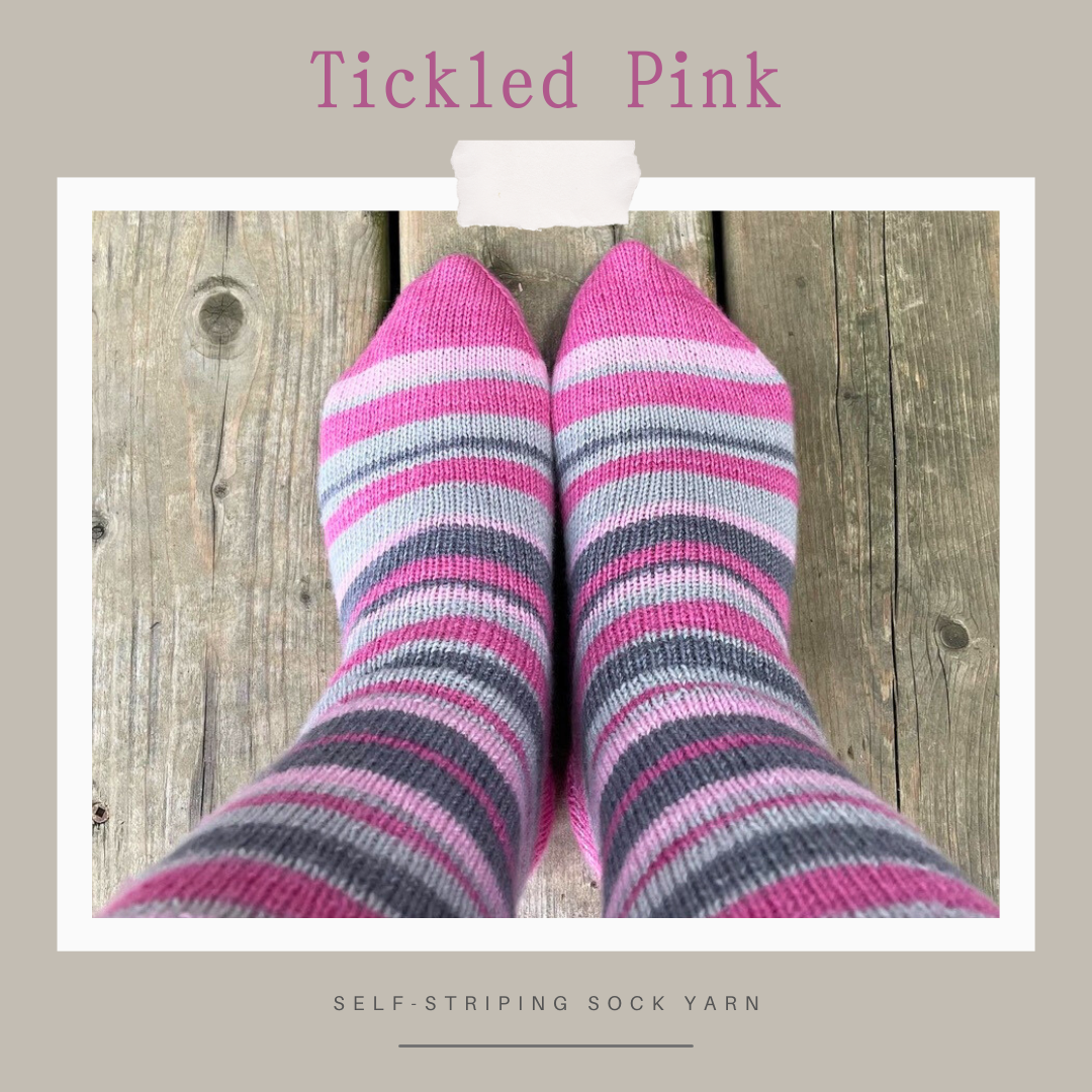 Tickled Pink With Heel and Toe - Merino Sock Yarn - Ship by May 2nd