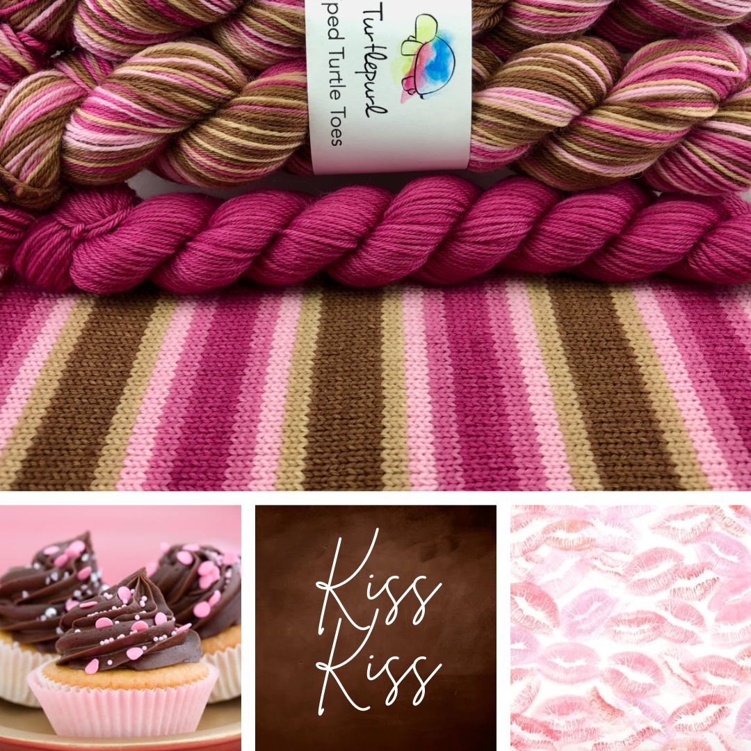 Kiss kiss self-striping sock yarn