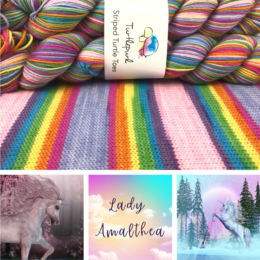 Lady Amalthea self-striping sock yarn