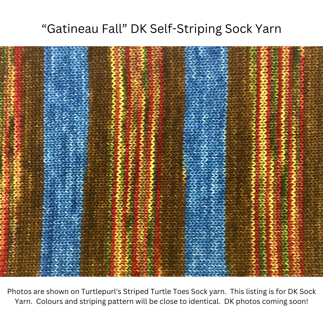 Gatineau fall self-striping sock yarn