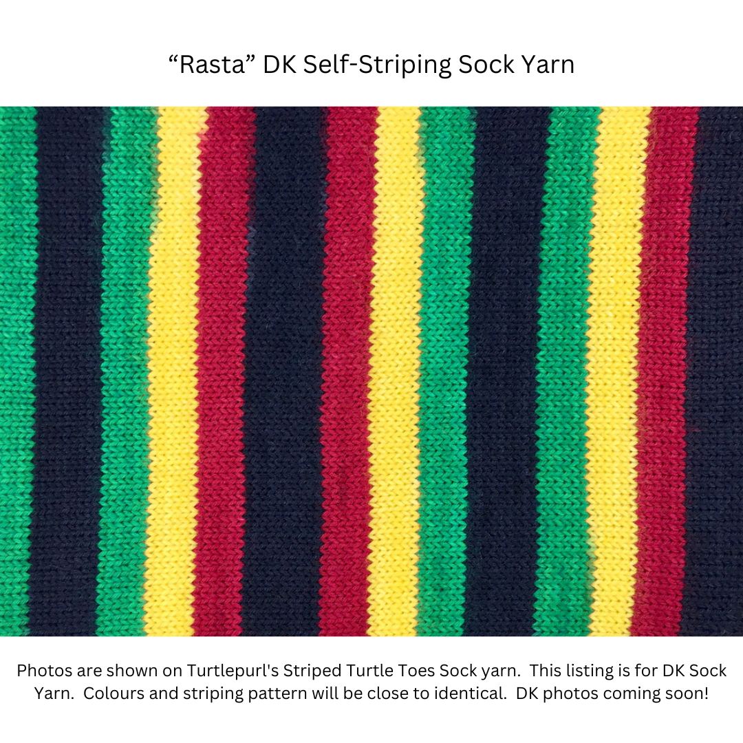 Rasta self-striping sock yarn