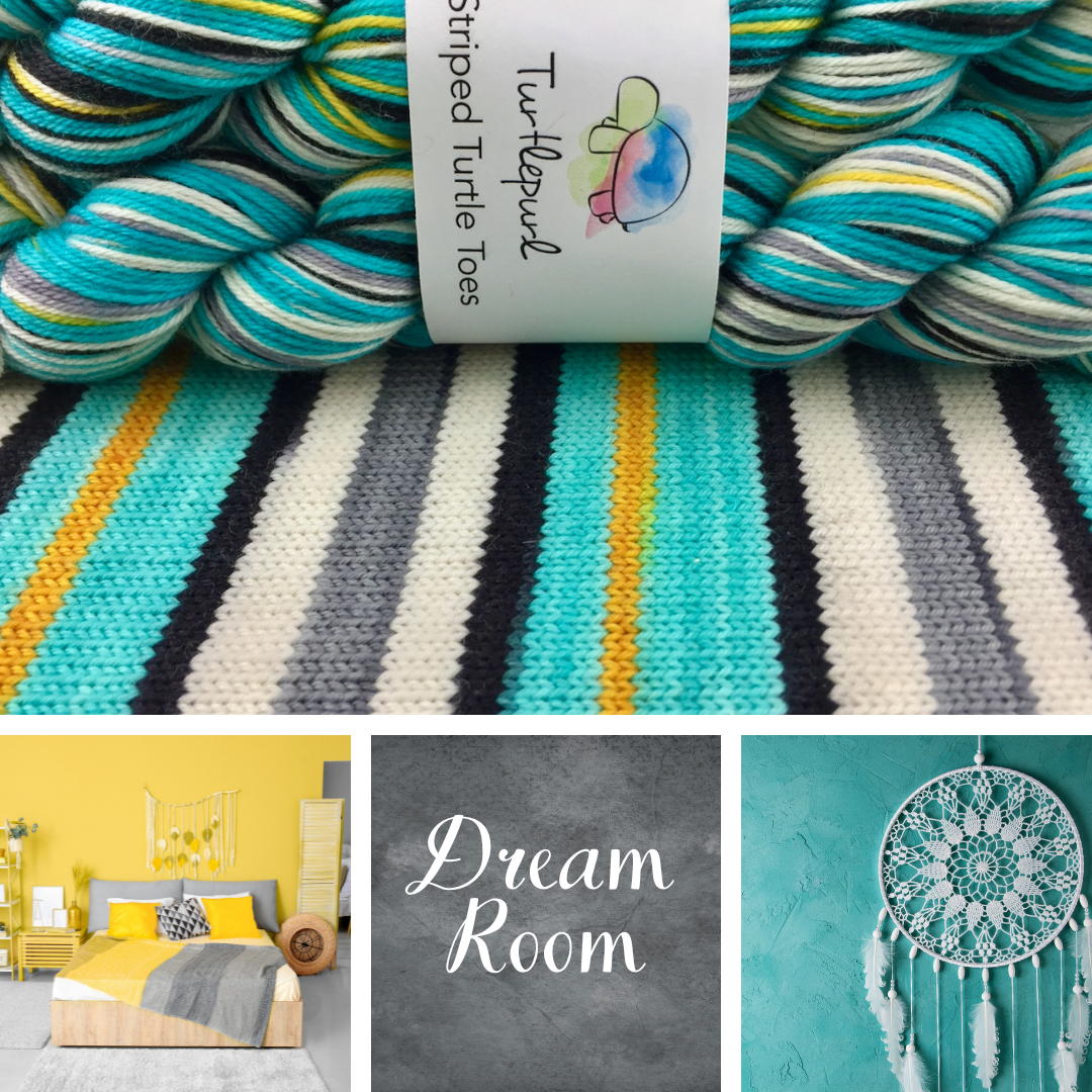 Dream room self-striping sock yarn