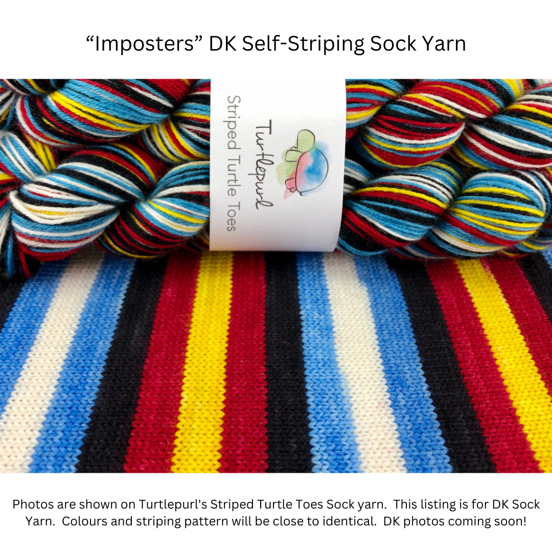 Imposters self-striping sock yarn