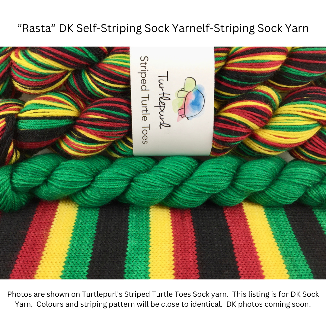 Rasta self-striping sock yarn