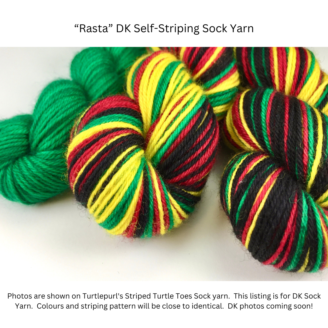 Rasta self-striping sock yarn