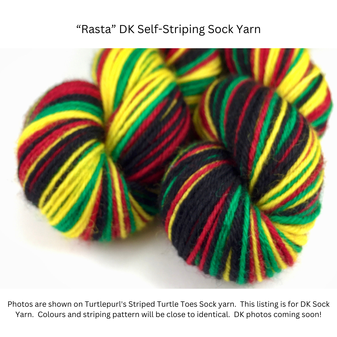 Rasta self-striping sock yarn