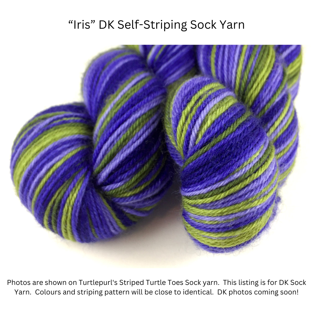 Iris self-striping sock yarn