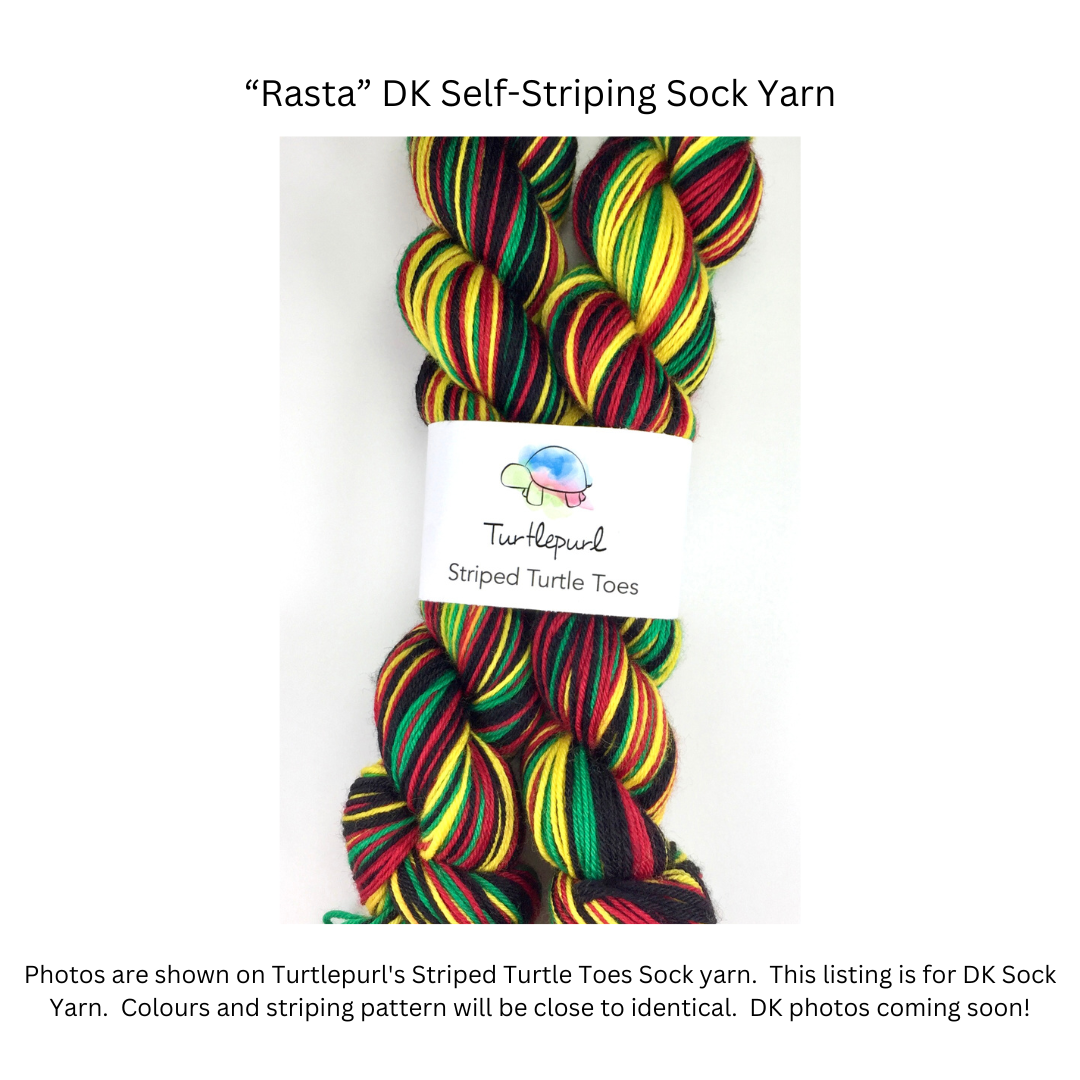 Rasta self-striping sock yarn