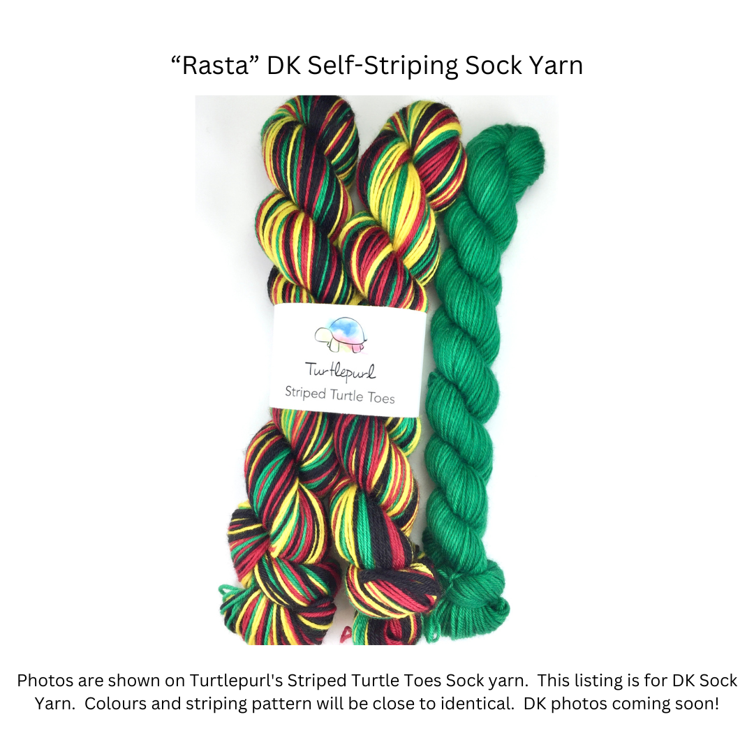 Rasta self-striping sock yarn