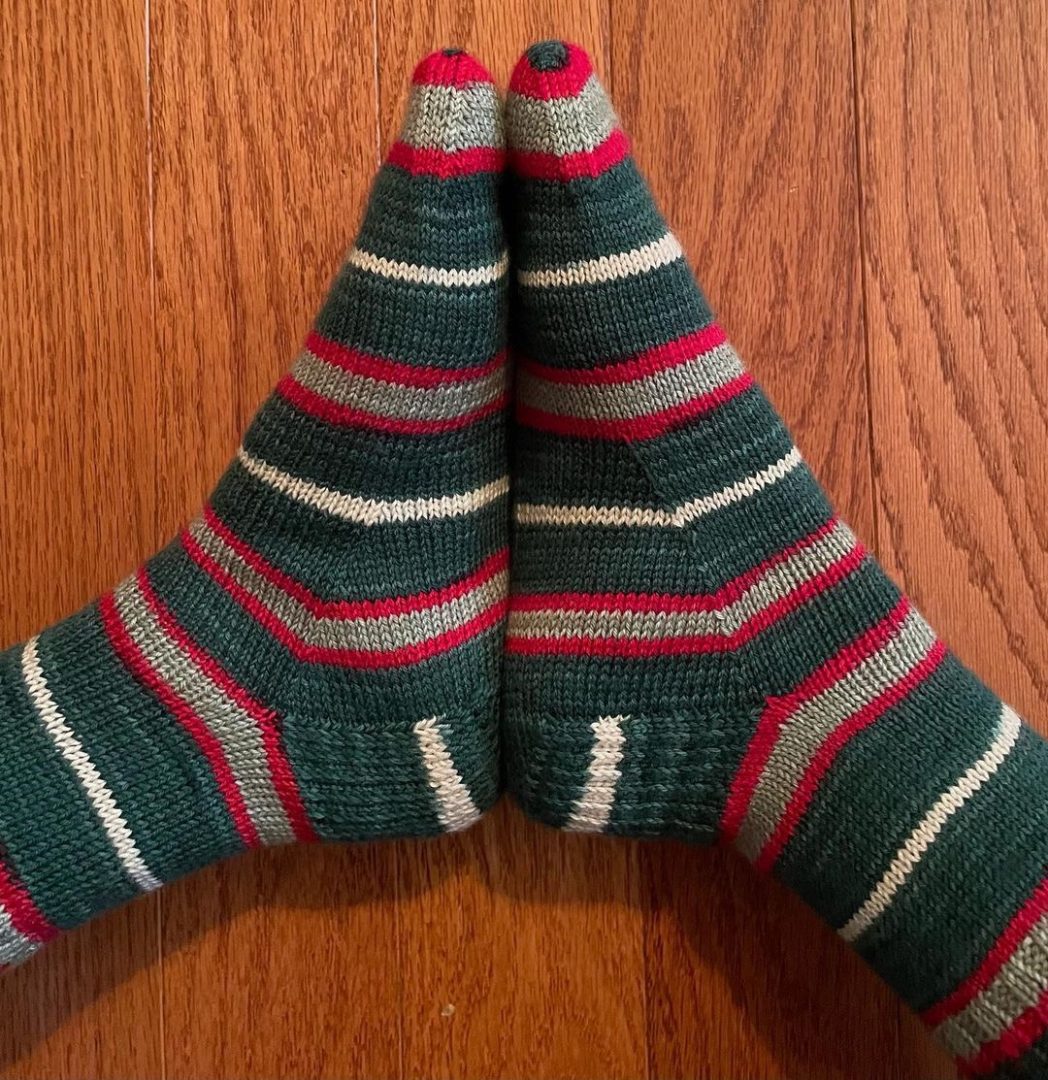 Mistletoe Kisses self-striping sock yarn
