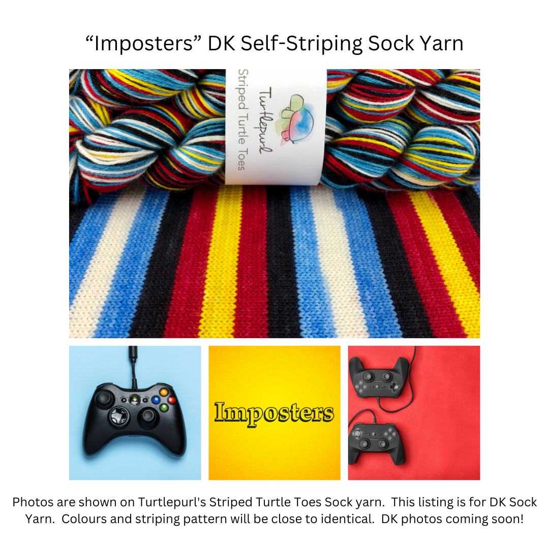 Imposters self-striping sock yarn