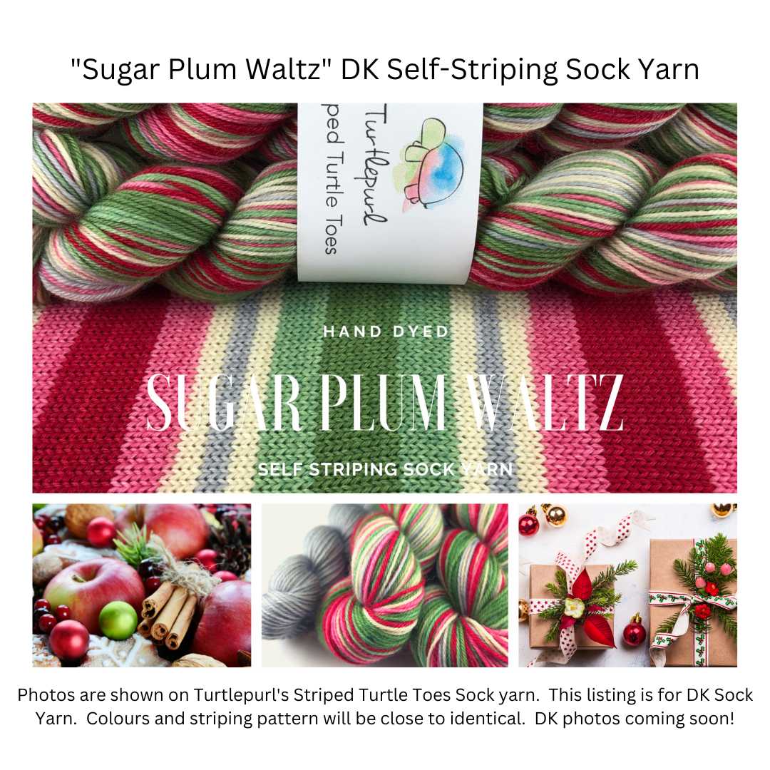 Sugar plum waltz self-striping sock yarn