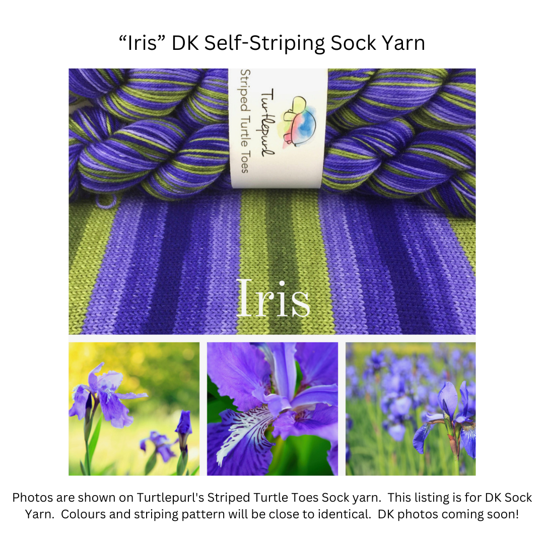 Iris self-striping sock yarn