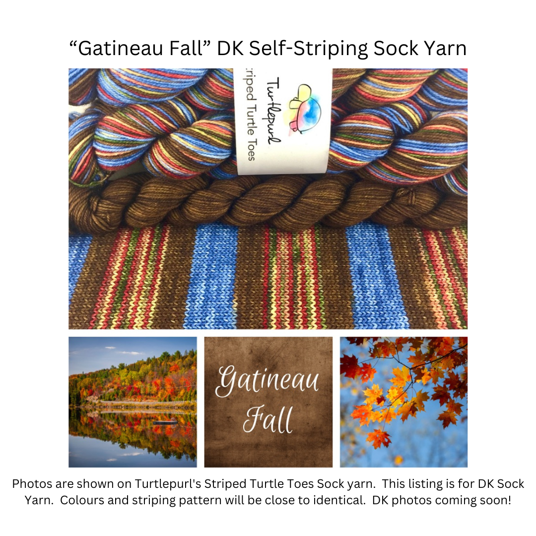 Gatineau fall self-striping sock yarn