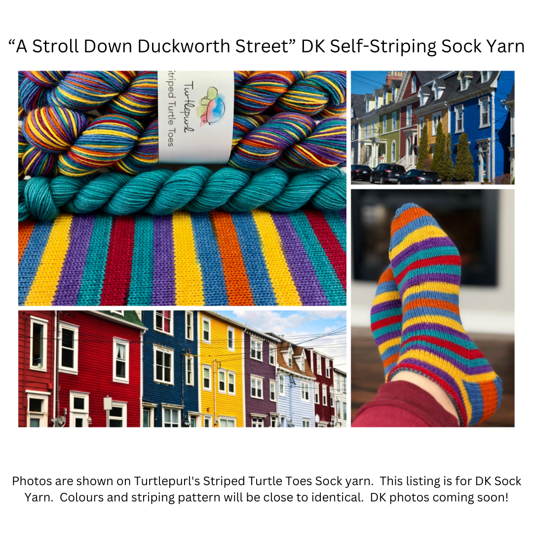 A stroll down duckworth street self-striping sock yarn