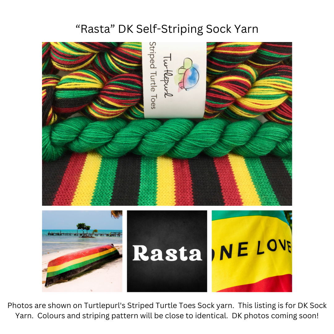 Rasta self-striping sock yarn