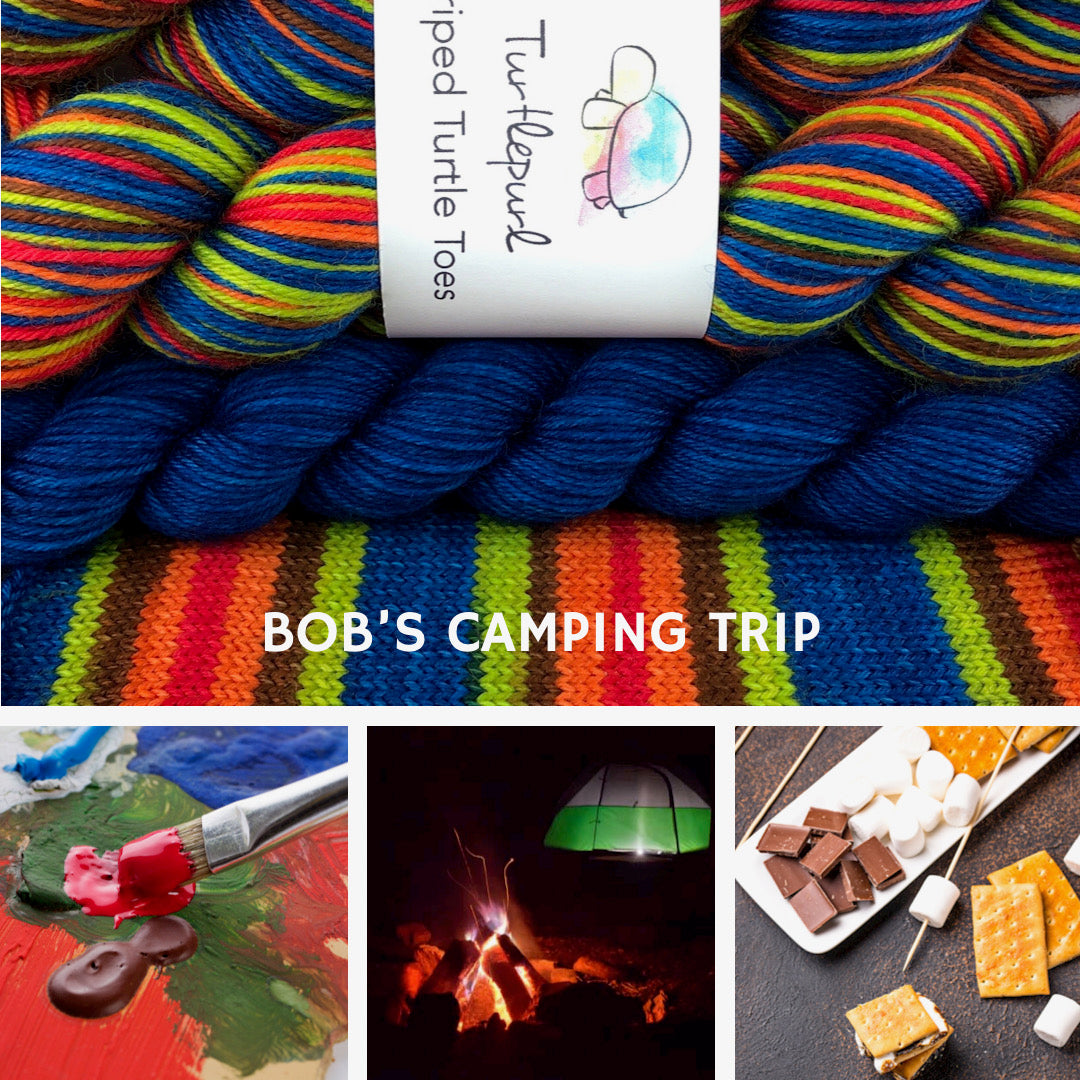 Bob's camping trip self-striping sock yarn