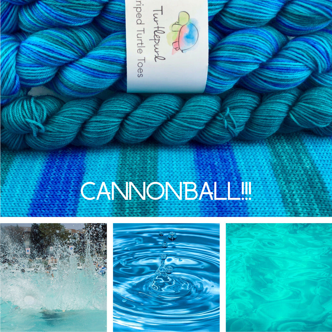 Cannonball self-striping sock yarn