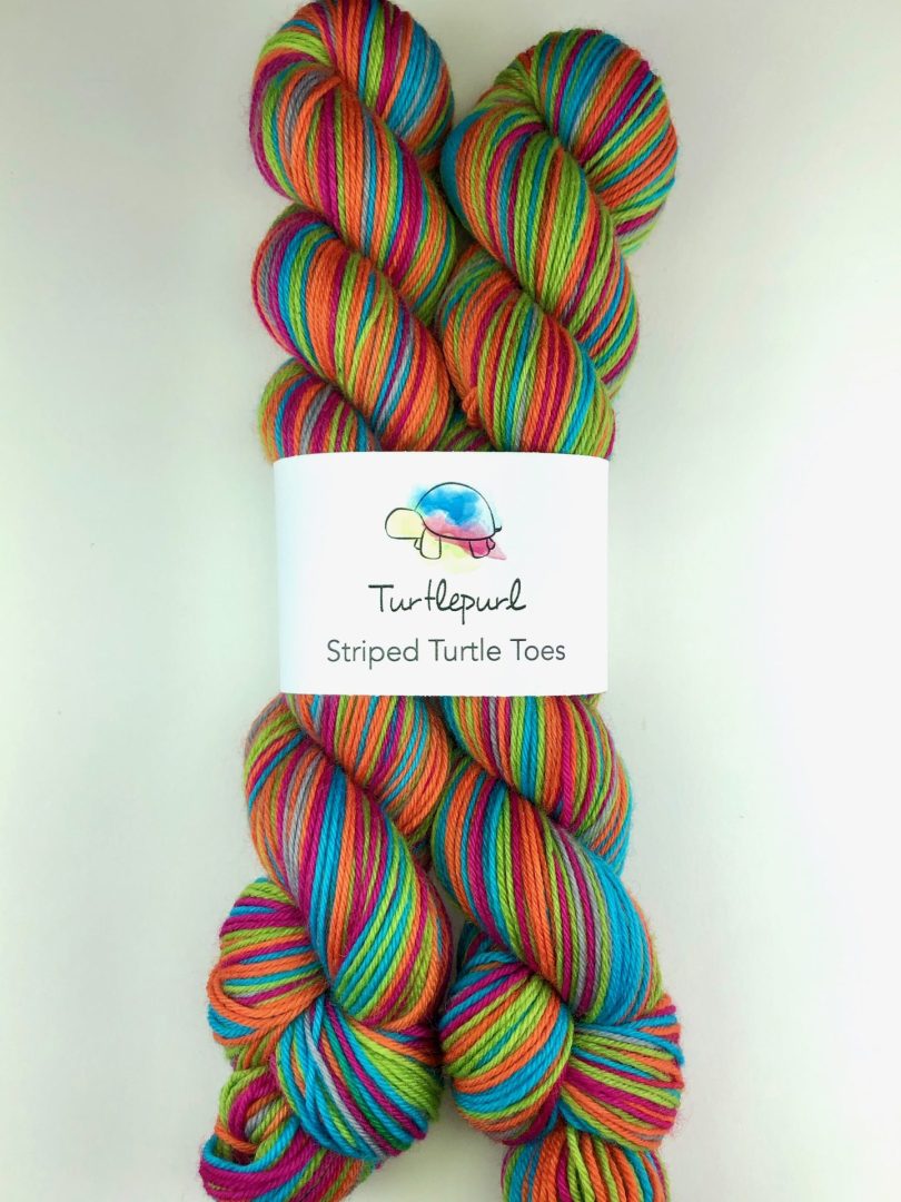 Dance off self-striping sock yarn