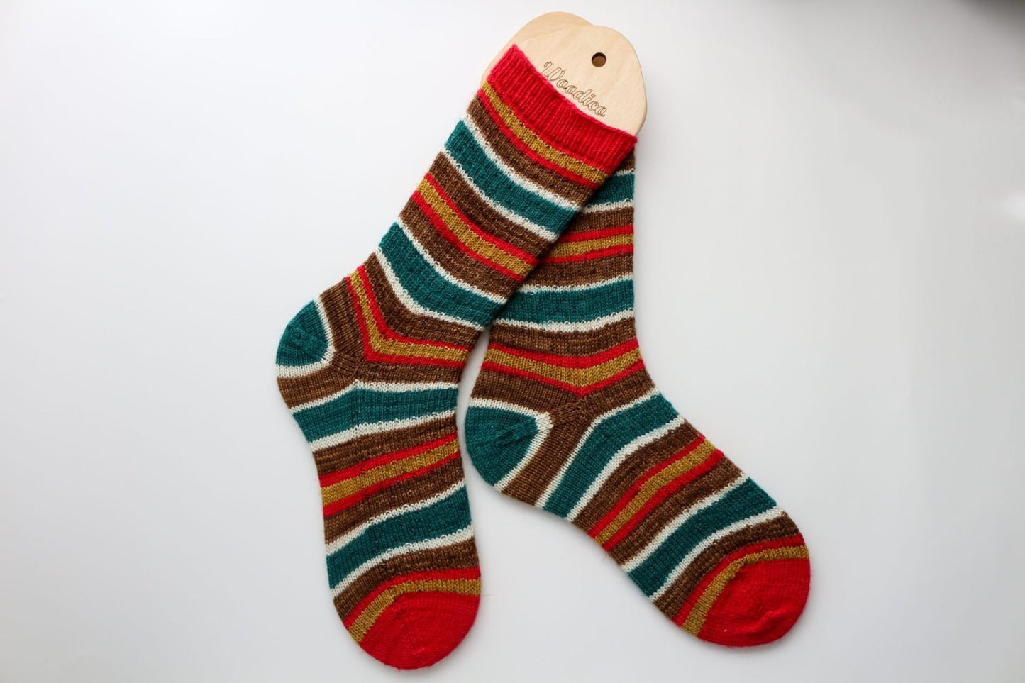 Self-striping sock yarn knitting project