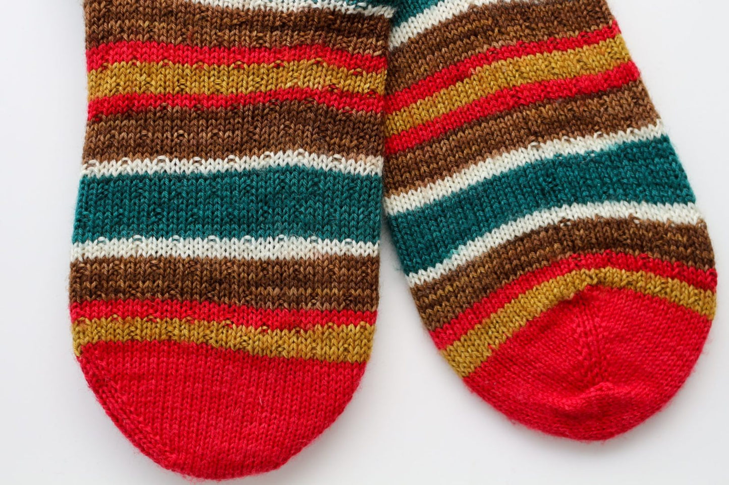 Self-striping sock yarn knitting project