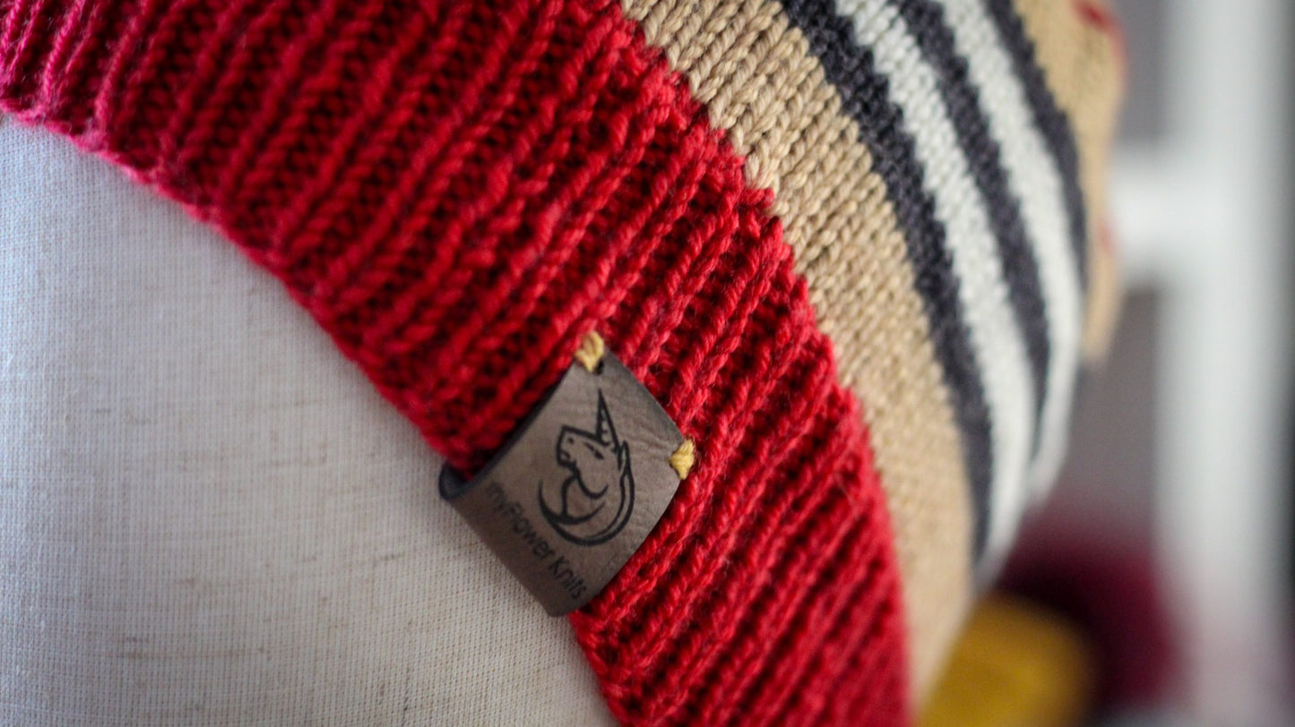 Self-striping yarn knitting project