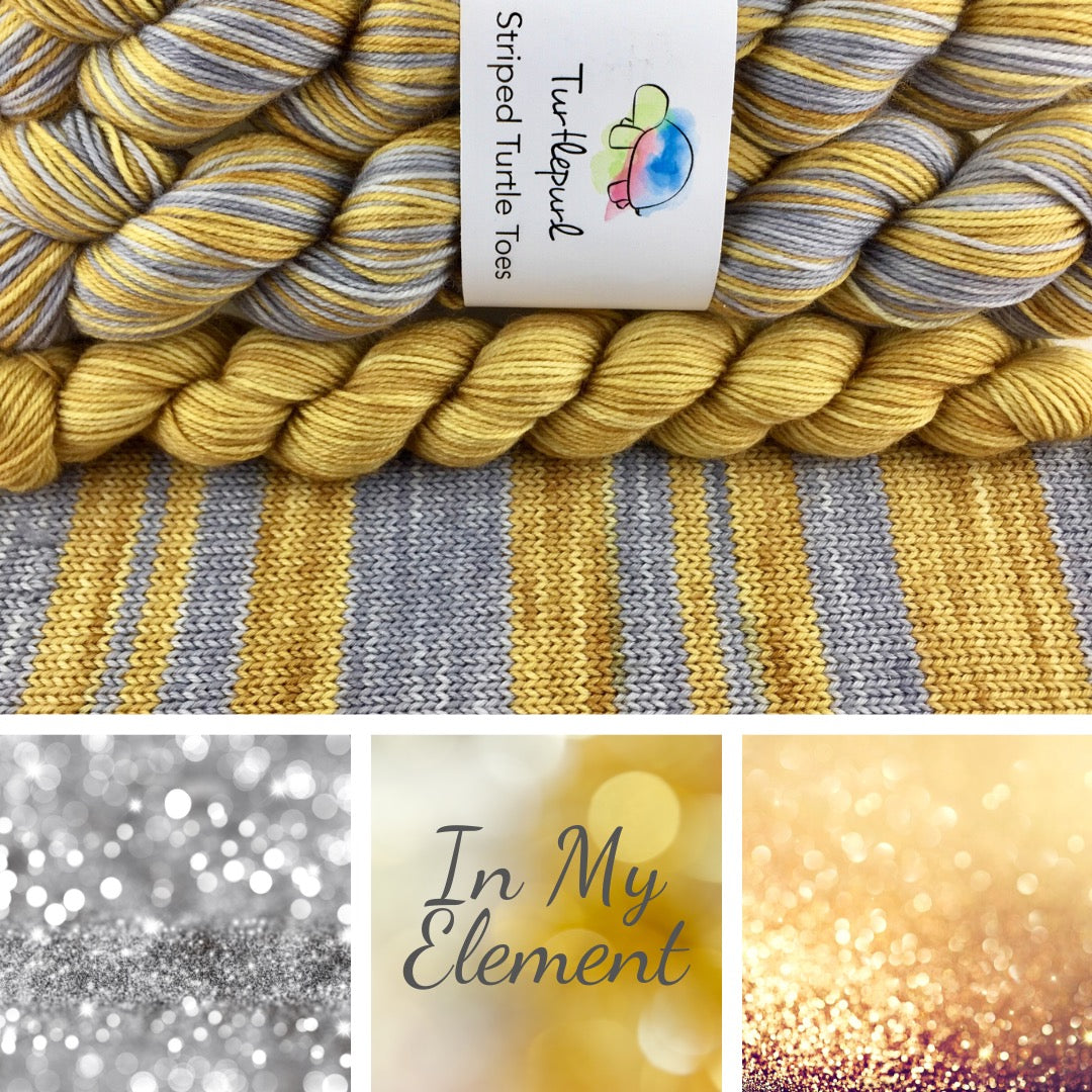 In my element self-striping sock yarn