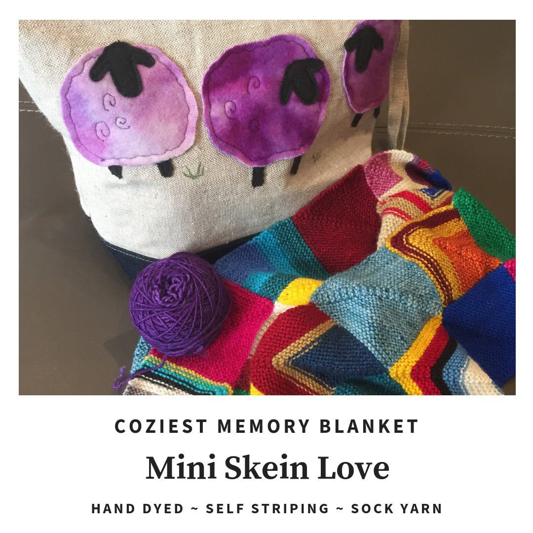 mini skeins of self-striping yarn