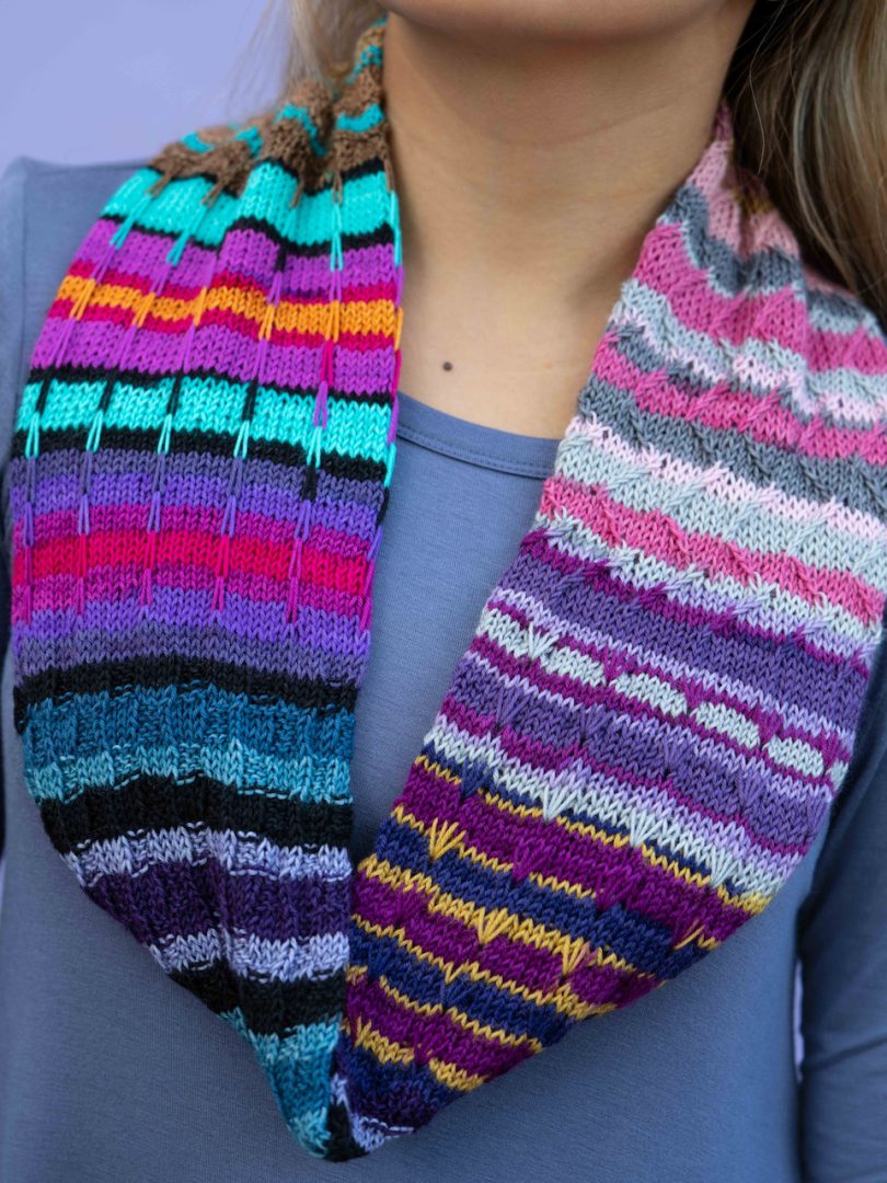 mini skeins of self-striping yarn