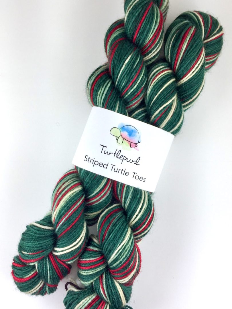 Mistletoe kisses self-striping sock yarn