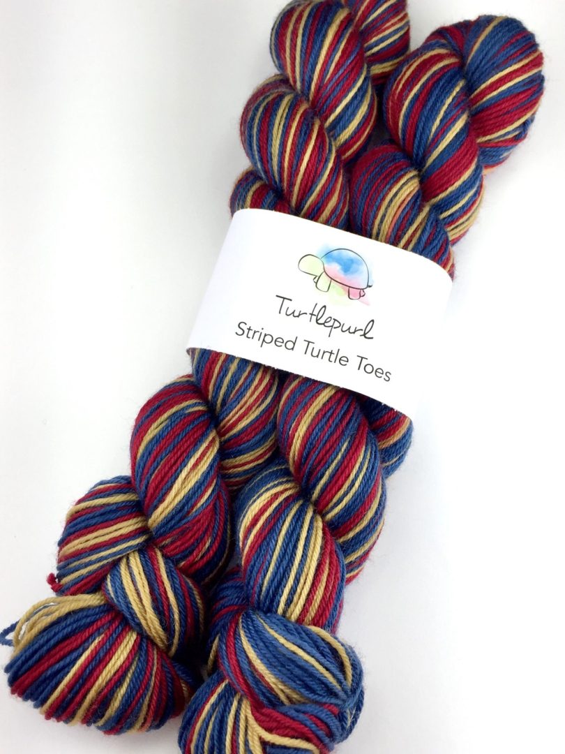 Old glory self-striping sock yarn