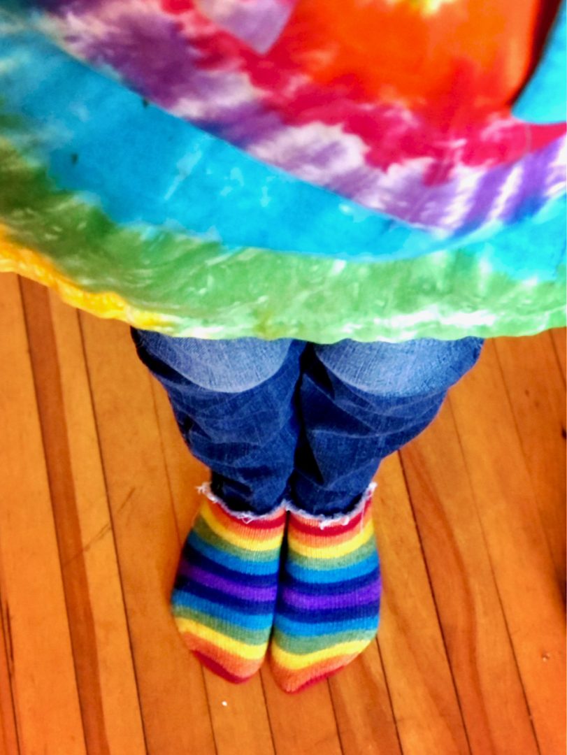 Om self-striping sock yarn