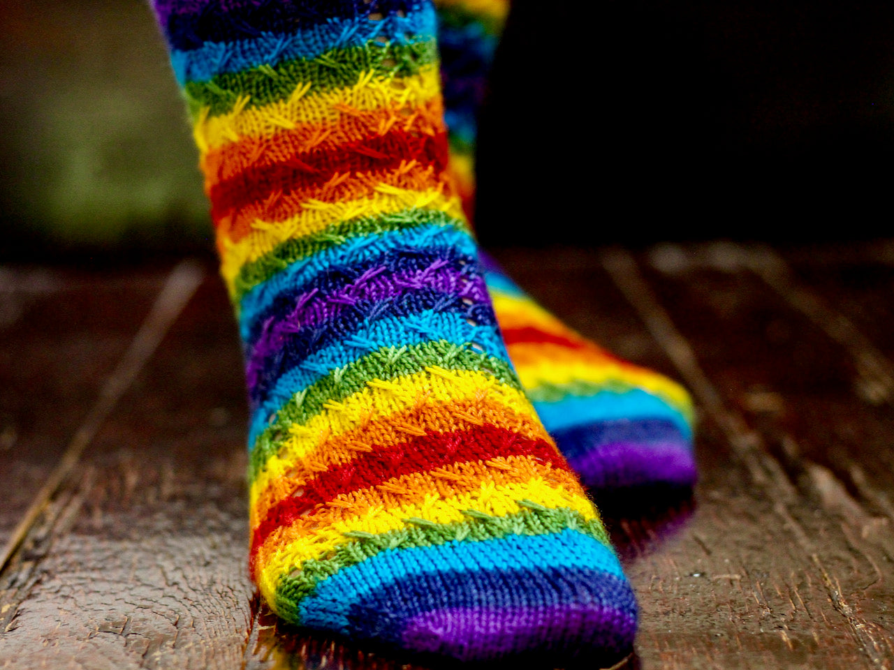Om self-striping sock yarn