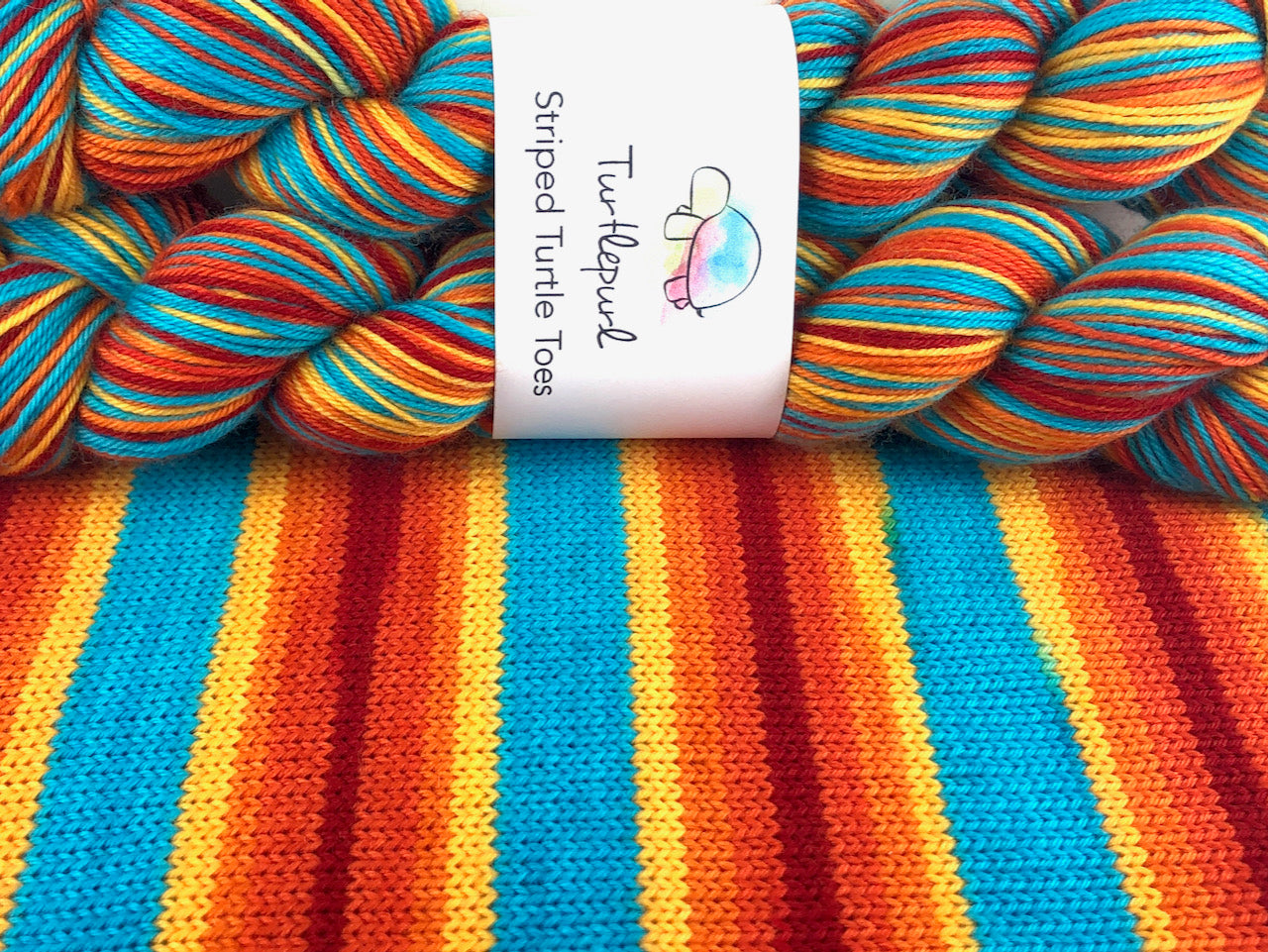 On the beach self-striping sock yarn