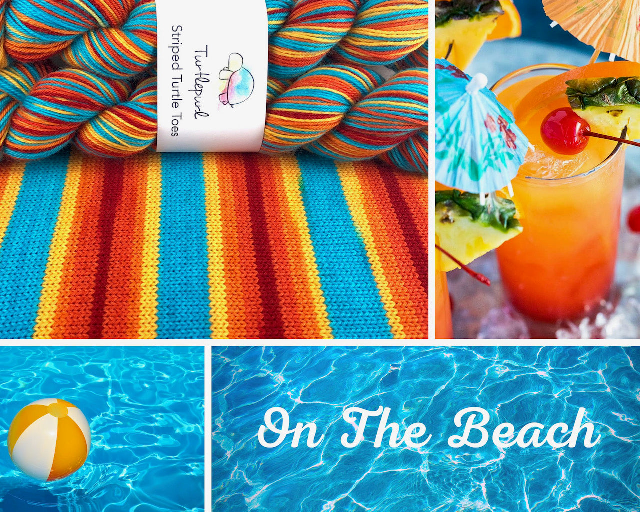 On the beach self-striping sock yarn