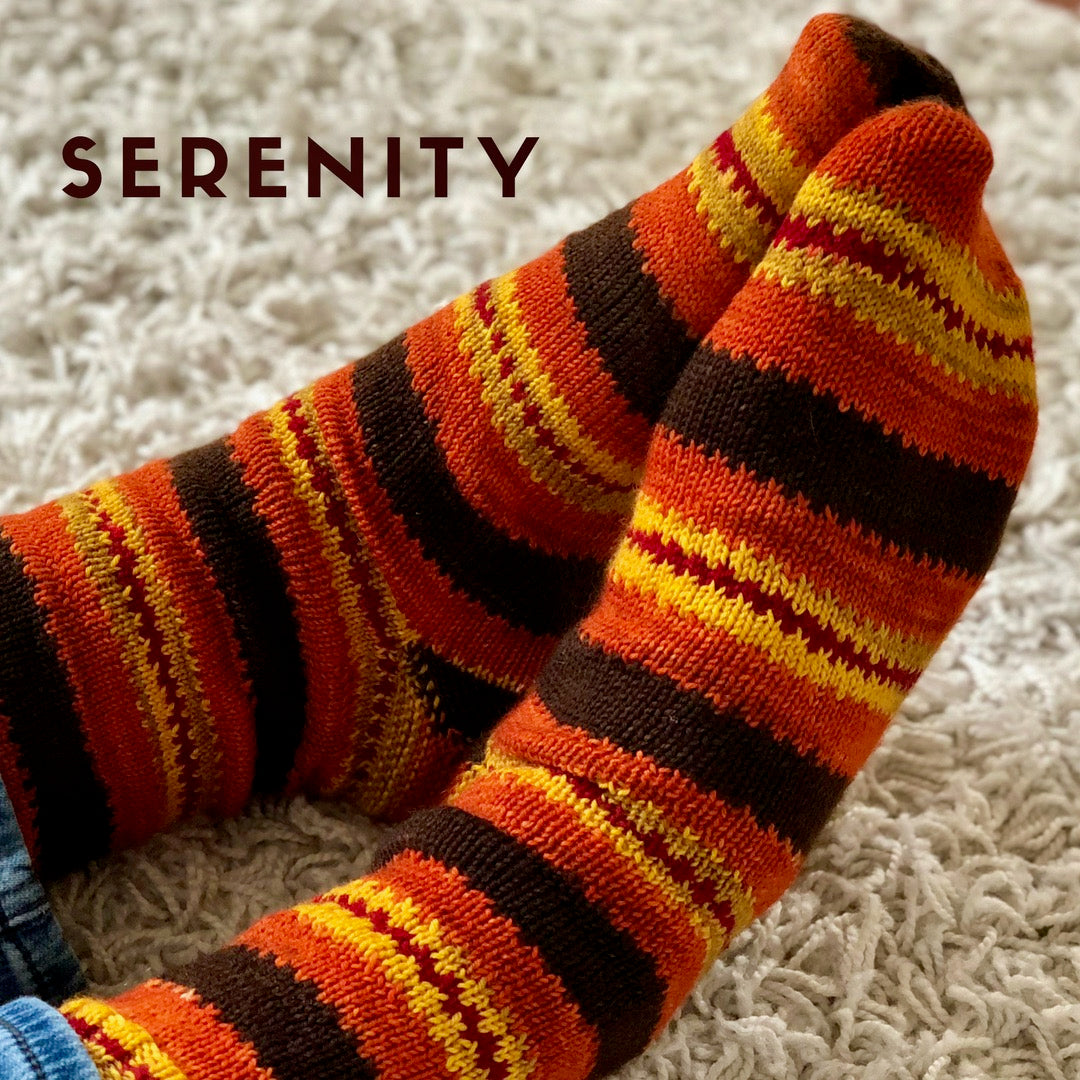 Serenity self-striping sock yarn