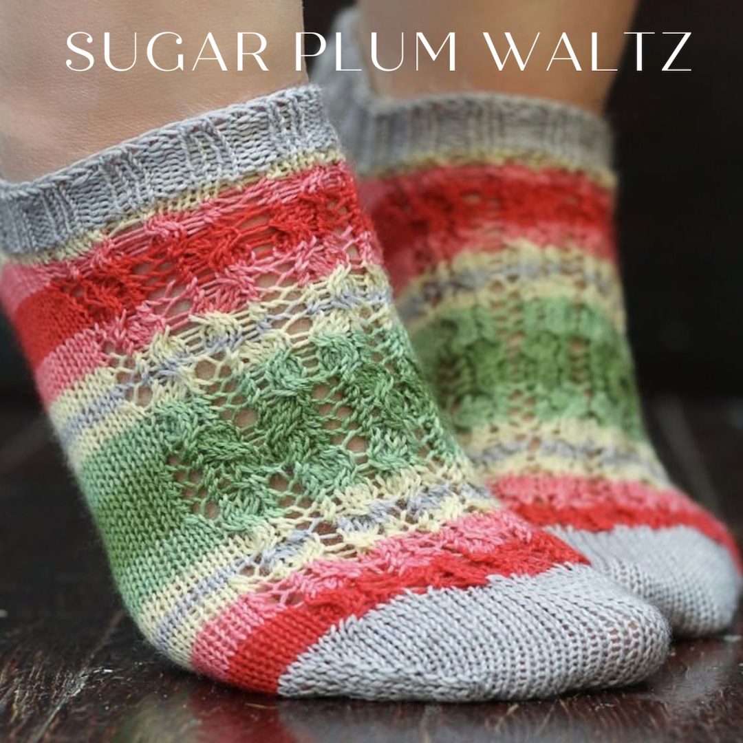 Sugar plum waltz self-striping sock yarn